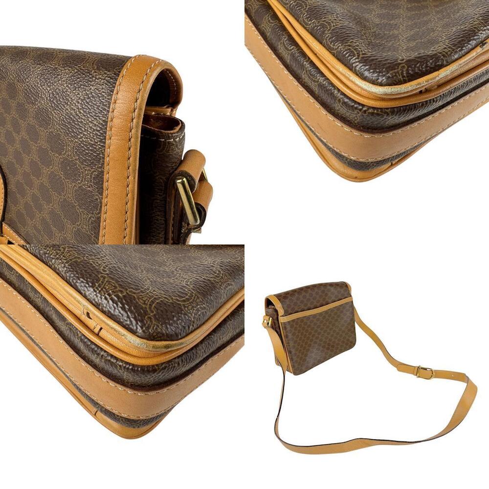 Celine Macadam Leather Shoulder Bag Brown Gold - Picture 4 of 4